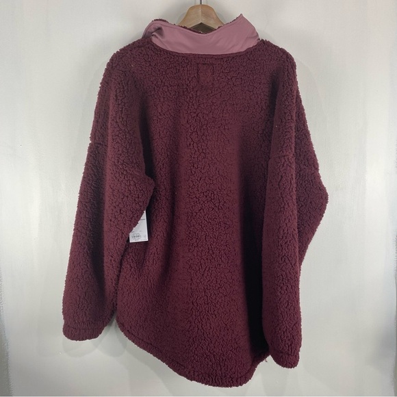 SO The Comfy Cozy 1/4 Zip Up Pullover Chunky Sweatshirt Maroon Size Large (NWT) - Picture 6 of 6